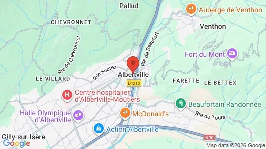 Kontorlokaler til leje i Albertville - kort over placeringen