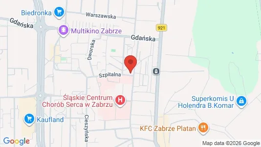 Büros zur Miete i Zabrze - kort over placeringen