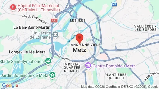 Sklepy Do wynajęcia i Metz - kort over placeringen