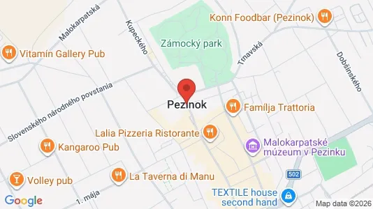 Commercial properties for rent i Pezinok - kort over placeringen