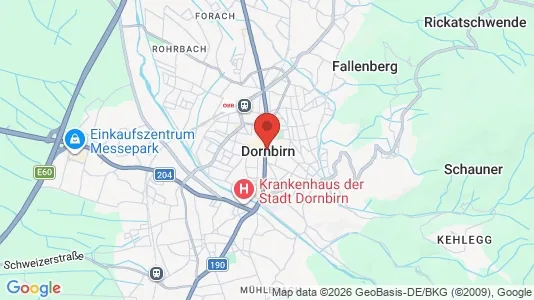 Ravintolat Vuokrattavana i Dornbirn - kort over placeringen