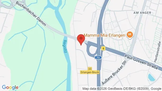 Lokaler til leje i Erlangen - kort over placeringen