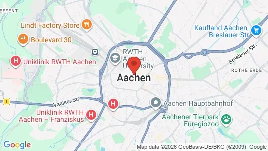 Lagerlokaler til leje i Aachen - kort over placeringen
