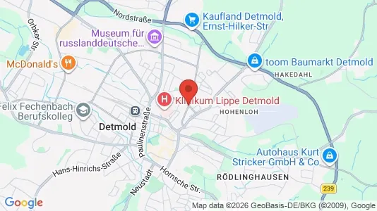 Restaurants for rent i Lippe - kort over placeringen