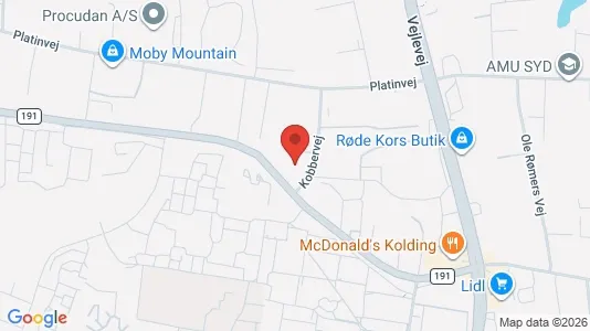 Lagerlokaler til leje i Kolding - kort over placeringen