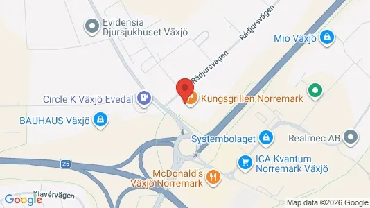 Værkstedslokaler til leje i Växjö - kort over placeringen
