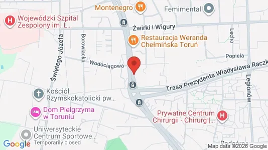 Kontorlokaler til leje i Toruń - kort over placeringen