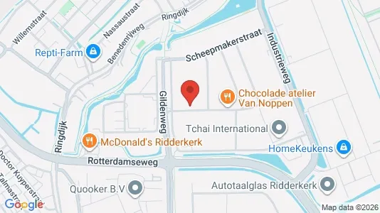 Commercial properties for rent i Ridderkerk - kort over placeringen