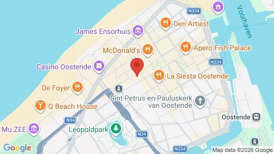 Lokaler til salgs i Oostende - kort over placeringen