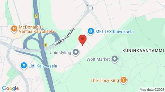 Værkstedslokaler til leje i Vantaa - kort over placeringen