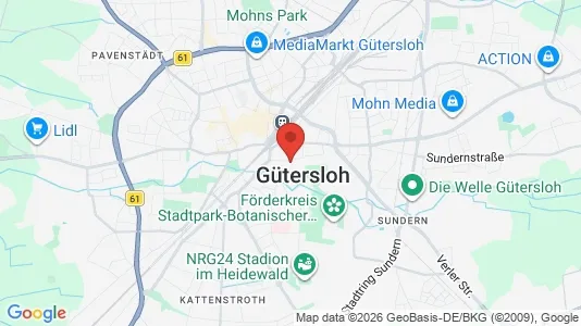 Commercial properties for rent i Gütersloh - kort over placeringen