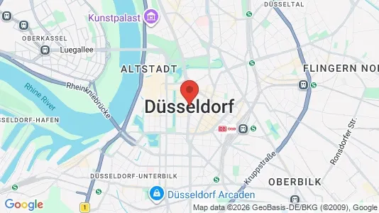 Commercial properties for rent i Dusseldorf - kort over placeringen