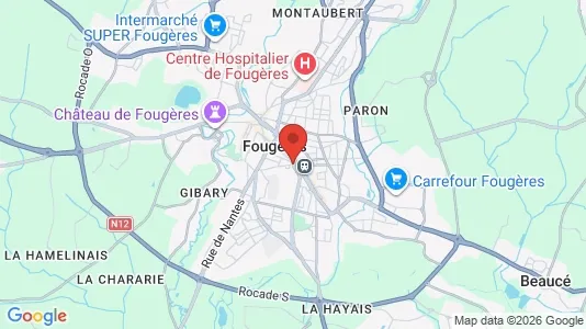 Butikklokaler til leie i Fougères-Vitré - kort over placeringen