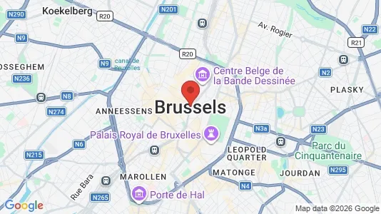 Kontorlokaler til leje i Stad Brussel - kort over placeringen