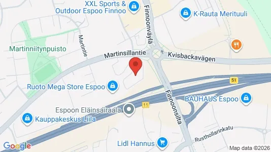 Lokaler til leje i Espoo - kort over placeringen