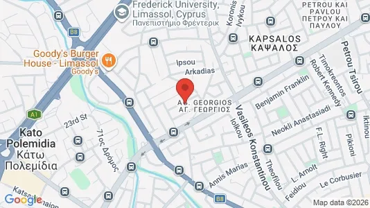 Propiedades comerciales En venta i Limassol - kort over placeringen