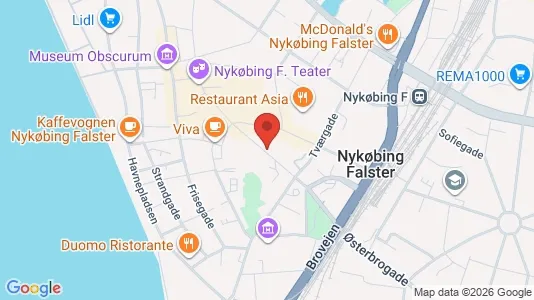 Lokaler til salg i Nykøbing Falster - kort over placeringen