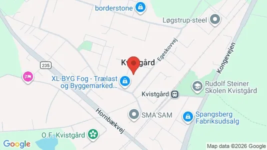 Lager til leie i Kvistgård - kort over placeringen