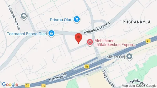 Lokaler til leje i Espoo - kort over placeringen