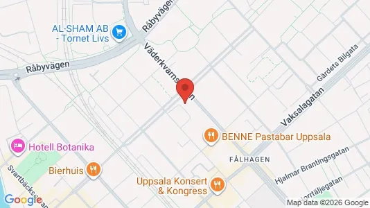 Kontorslokaler för uthyrning i Uppsala - kort over placeringen
