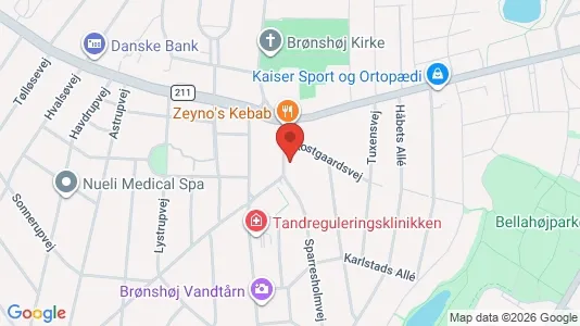 Kliniklokaler til leje i Brønshøj - kort over placeringen