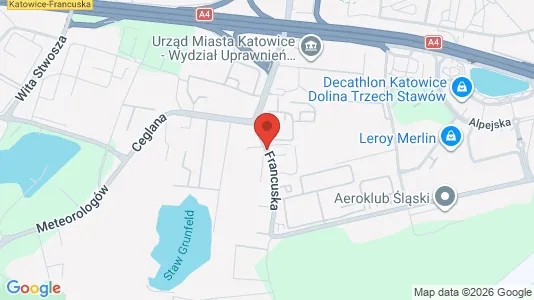 Kontorlokaler til leje i Katowice - kort over placeringen