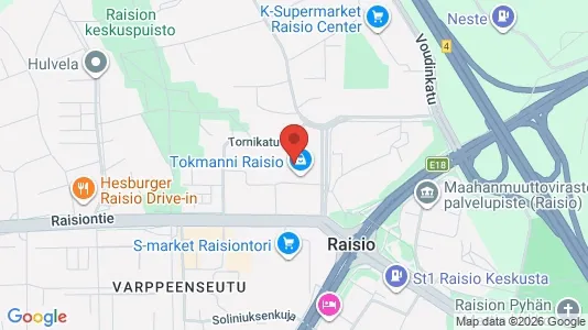 Commercial properties for rent i Raisio - kort over placeringen