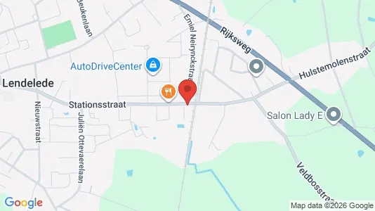 Warehouses for rent i Lendelede - kort over placeringen