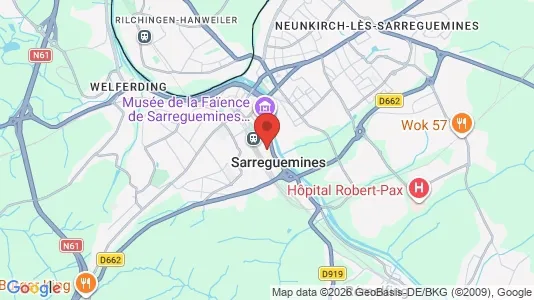 Kontorlokaler til leje i Sarreguemines - kort over placeringen