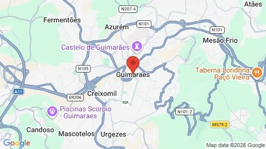 Commercial properties for rent i Guimarães - kort over placeringen