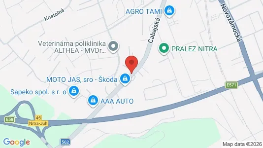 Commercial properties for rent i Nitra - kort over placeringen