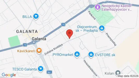 Commercial properties for rent i Galanta - kort over placeringen