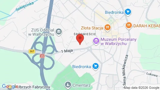 Kantorruimte te huur i Wałbrzych - kort over placeringen