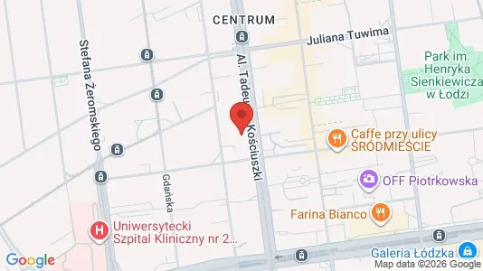 Kontorlokaler til leje i Łódź - kort over placeringen