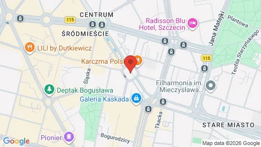 Kontorlokaler til leje i Szczecin - kort over placeringen