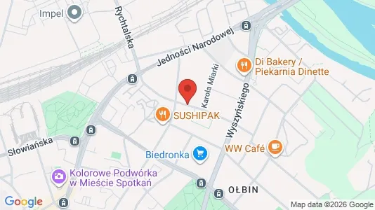 Kontorslokaler för uthyrning i Wrocław - kort over placeringen