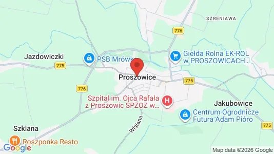 Kontorlokaler til leje i Proszowicki - kort over placeringen