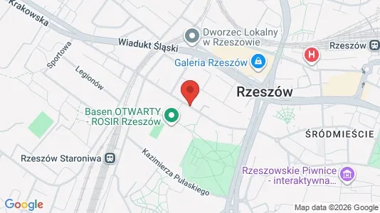 Kontorlokaler til leje i Rzeszów - kort over placeringen