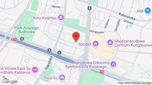 Kontorlokaler til leje i Katowice - kort over placeringen