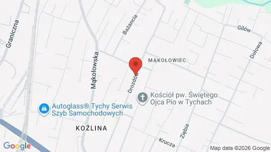 Kontorer til leie i Tychy - kort over placeringen