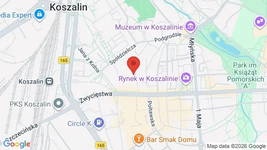 Kontorlokaler til leje i Koszalin - kort over placeringen