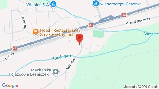 Kontorlokaler til leje i Częstochowa - kort over placeringen