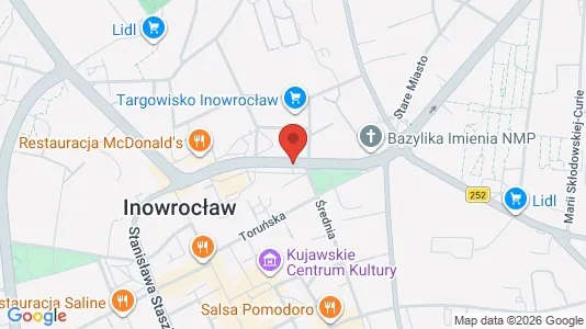 Kontorlokaler til leje i Inowrocławski - kort over placeringen