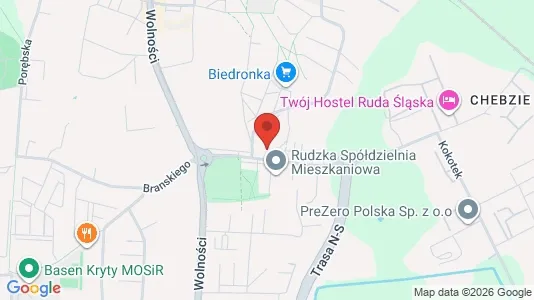 Office spaces for rent i Ruda Śląska - kort over placeringen