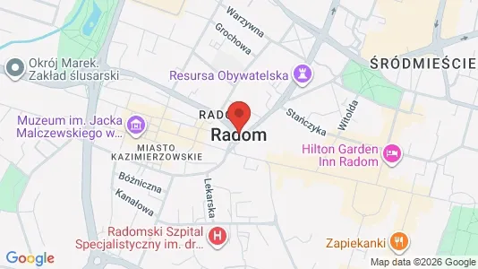 Kontorslokaler för uthyrning i Radom - kort over placeringen