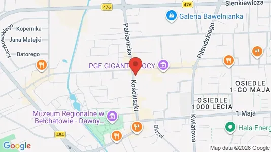 Kantorruimte te huur i Bełchatowski - kort over placeringen