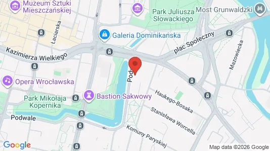 Office spaces for rent i Wrocław - kort over placeringen