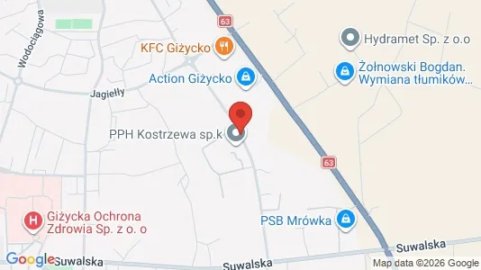 Kontorlokaler til leje i Giżycki - kort over placeringen
