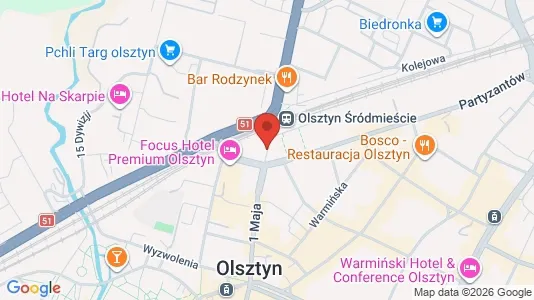 Office spaces for rent i Olsztyn - kort over placeringen