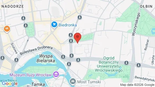 Office spaces for rent i Wrocław - kort over placeringen